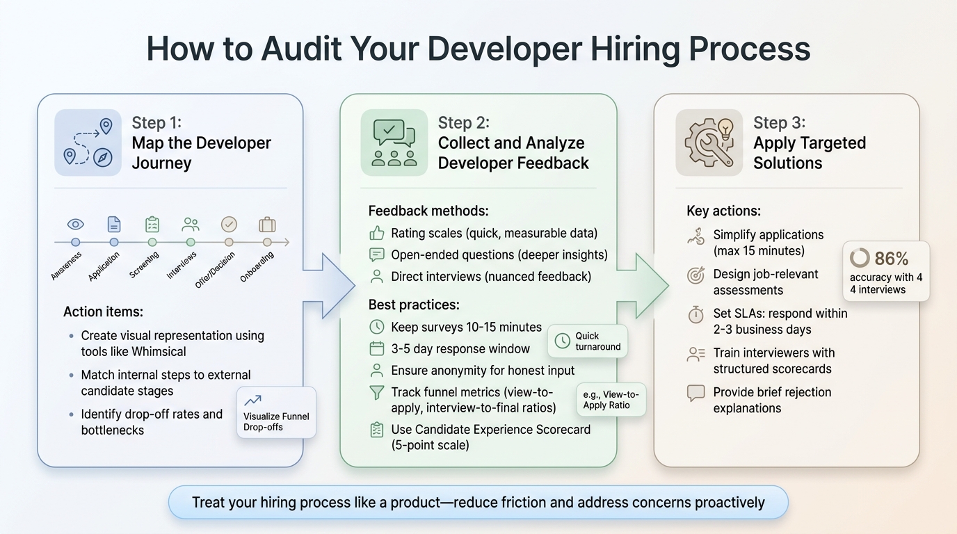 3-Step Developer Candidate Experience Audit Process