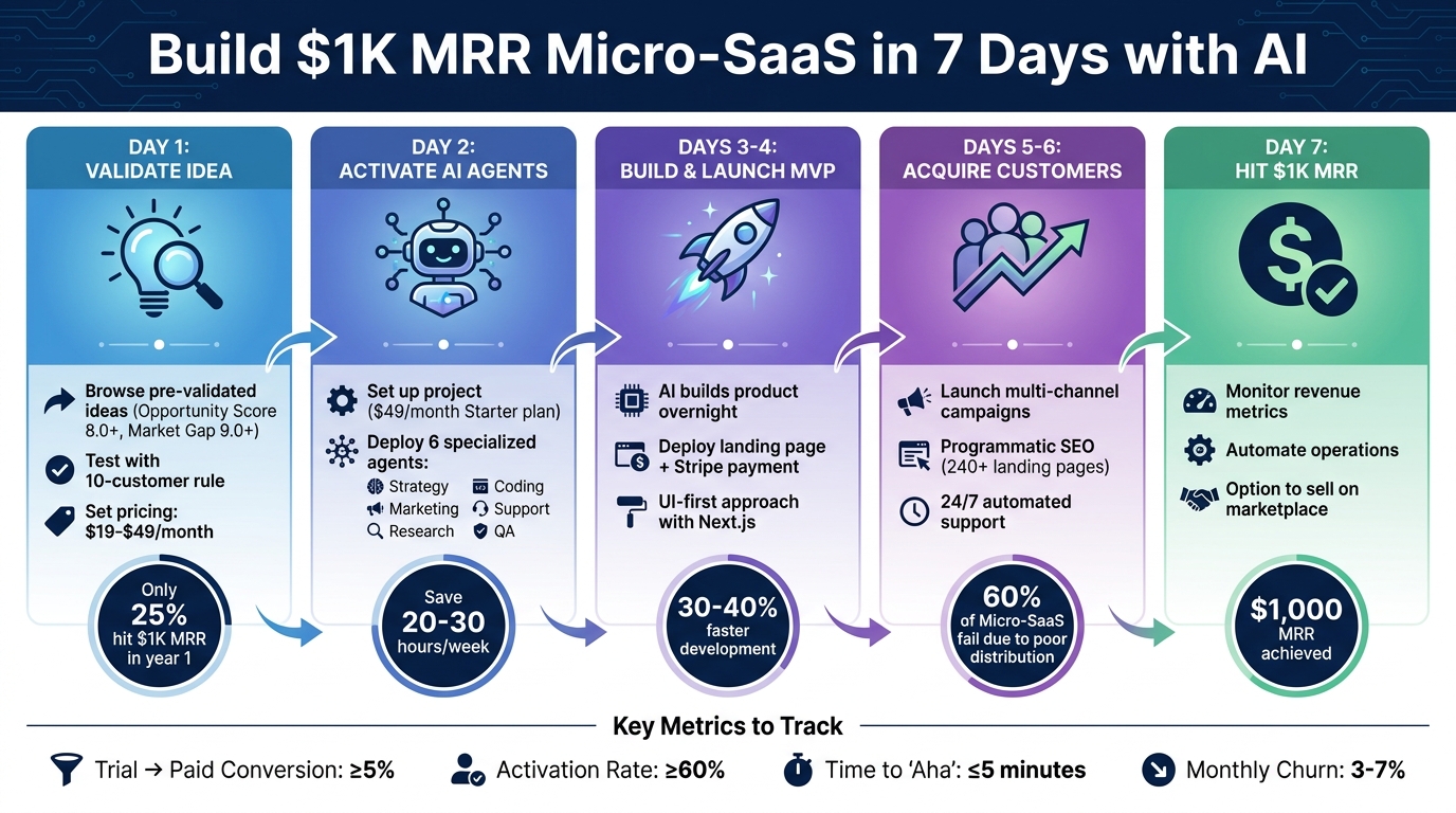 7-Day AI-Powered Micro-SaaS Launch Timeline to $1K MRR