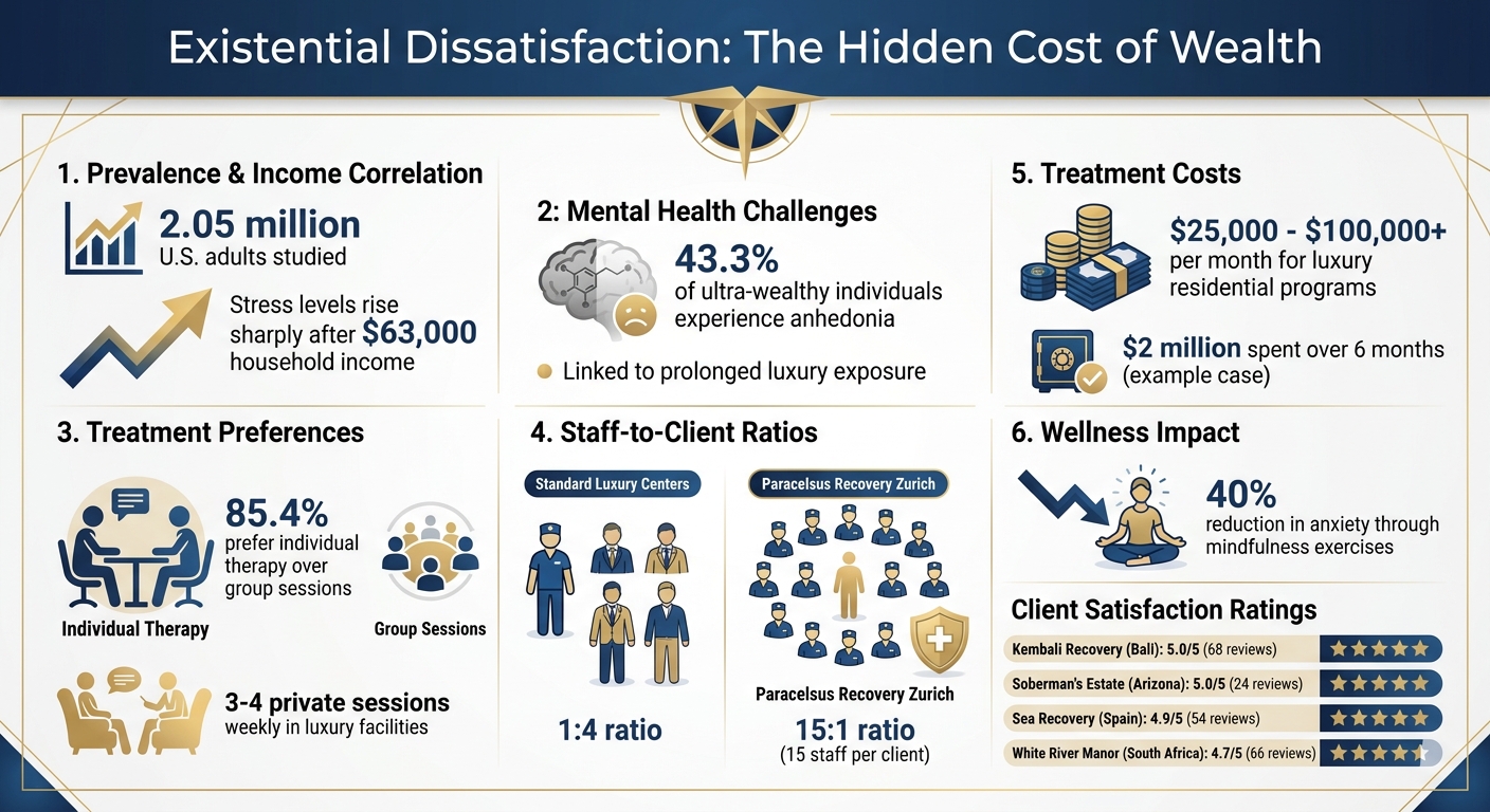 Existential Dissatisfaction Among Wealthy Individuals: Key Statistics and Mental Health Challenges