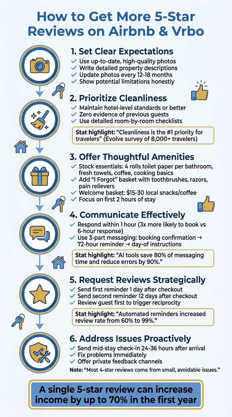 6 Steps to Get More 5-Star Reviews on Airbnb and Vrbo