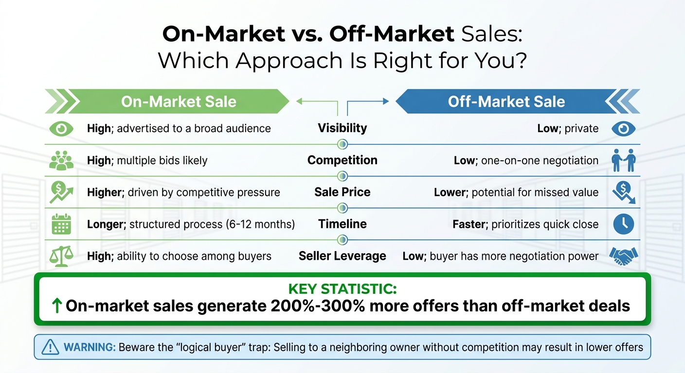 On-Market vs Off-Market Self-Storage Facility Sales Comparison