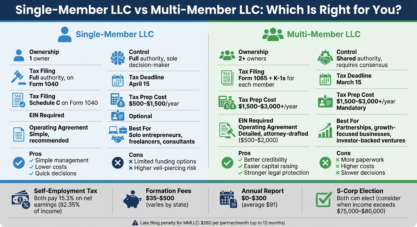 Single-Member LLC vs Multi-Member LLC: Key Differences Comparison Chart