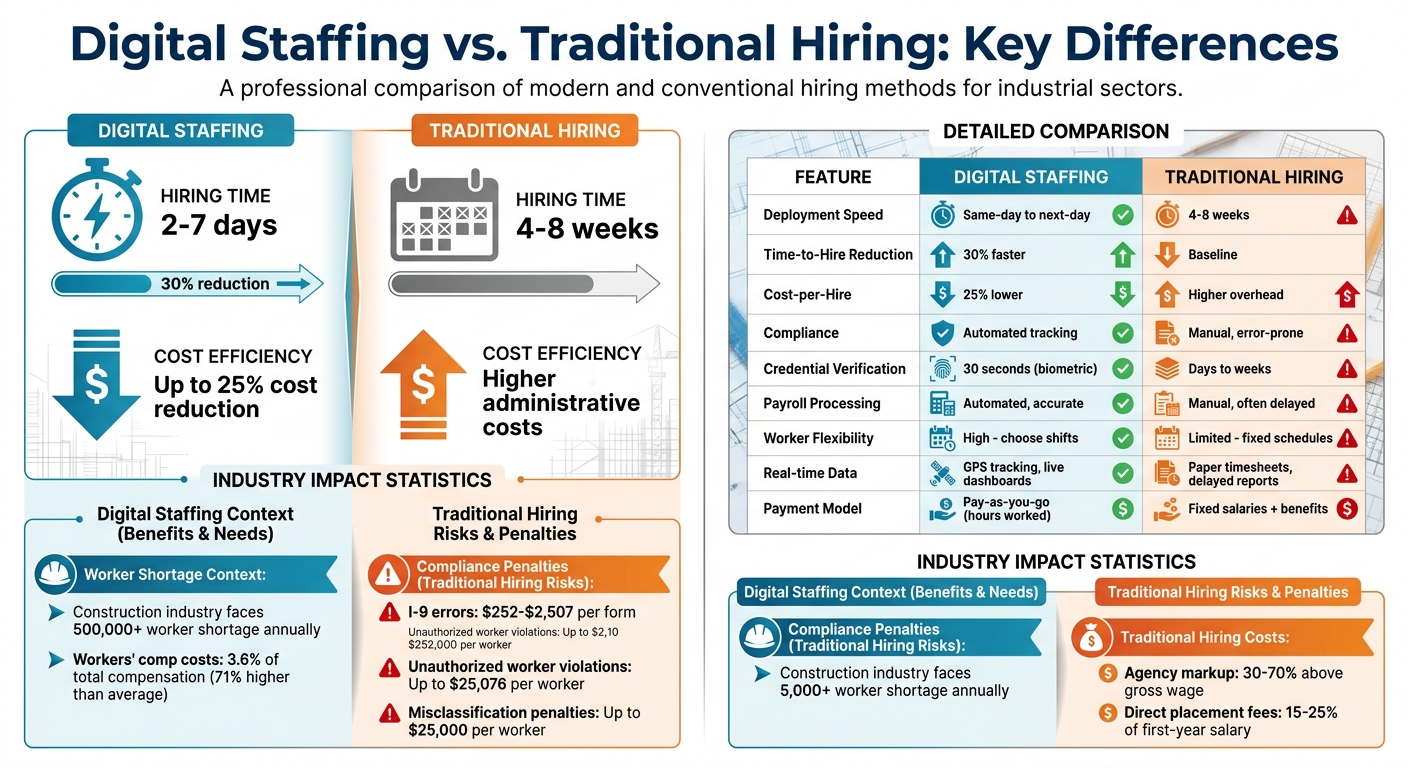 Digital Staffing vs Traditional Hiring: Speed, Cost, and Efficiency Comparison