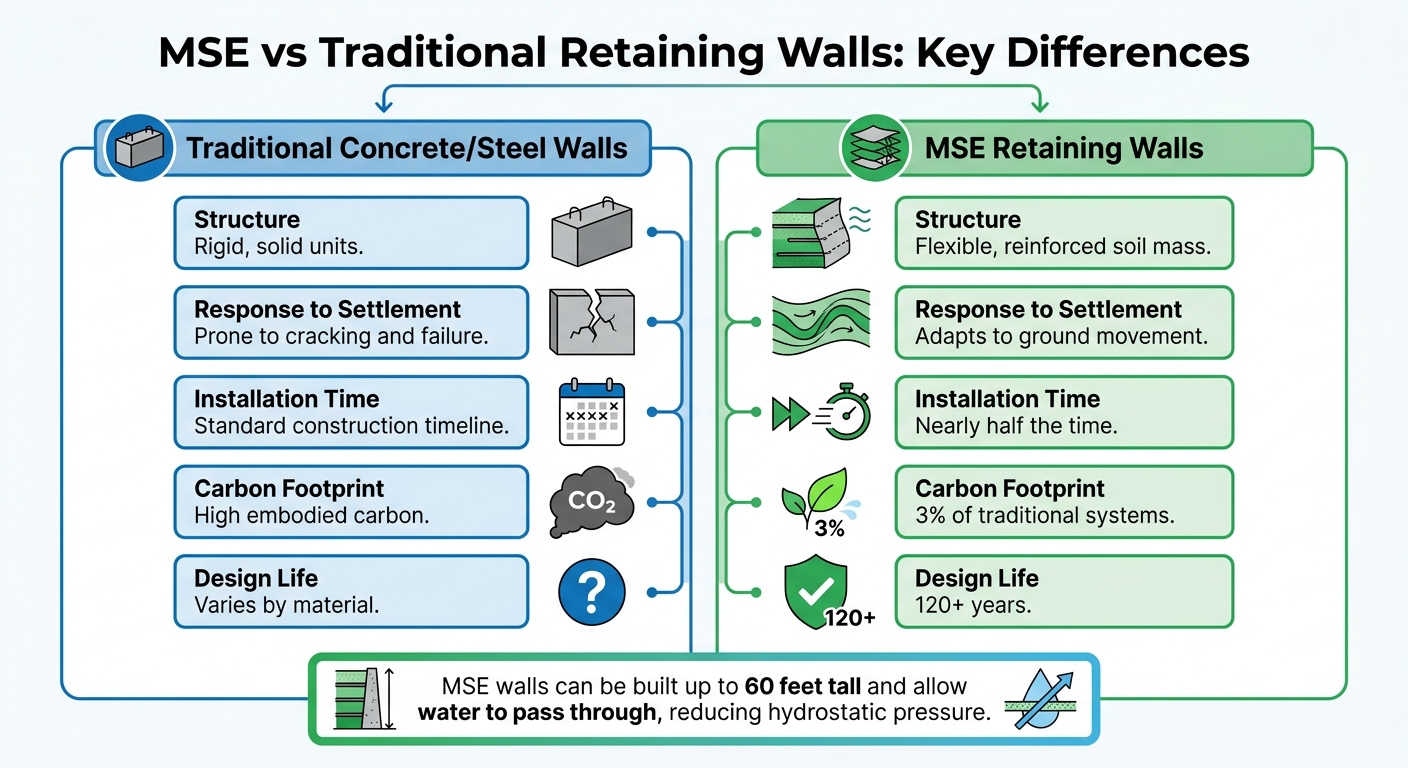 MSE Retaining Walls vs Traditional Concrete Walls Comparison