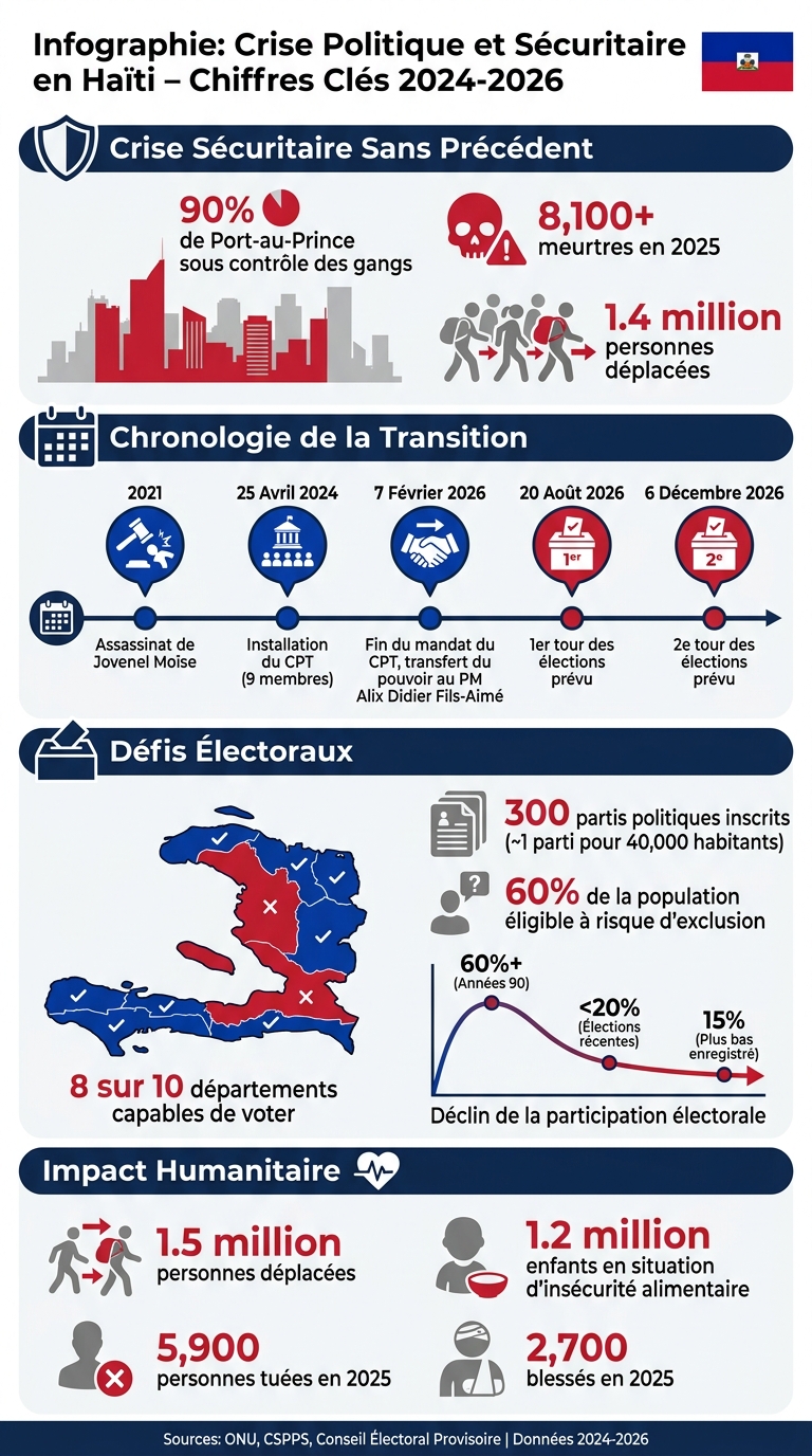 Crise politique et sécuritaire en Haïti : chiffres clés 2024-2026