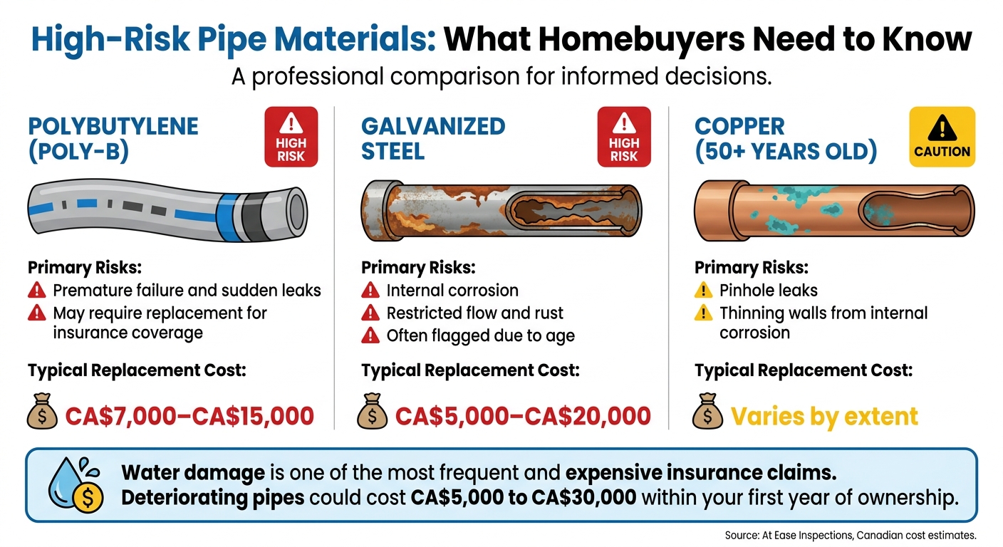 Common High-Risk Pipe Materials: Risks and Replacement Costs for Homebuyers