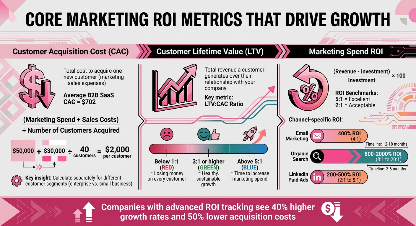 Marketing ROI Key Metrics: CAC, LTV, and ROI Benchmarks