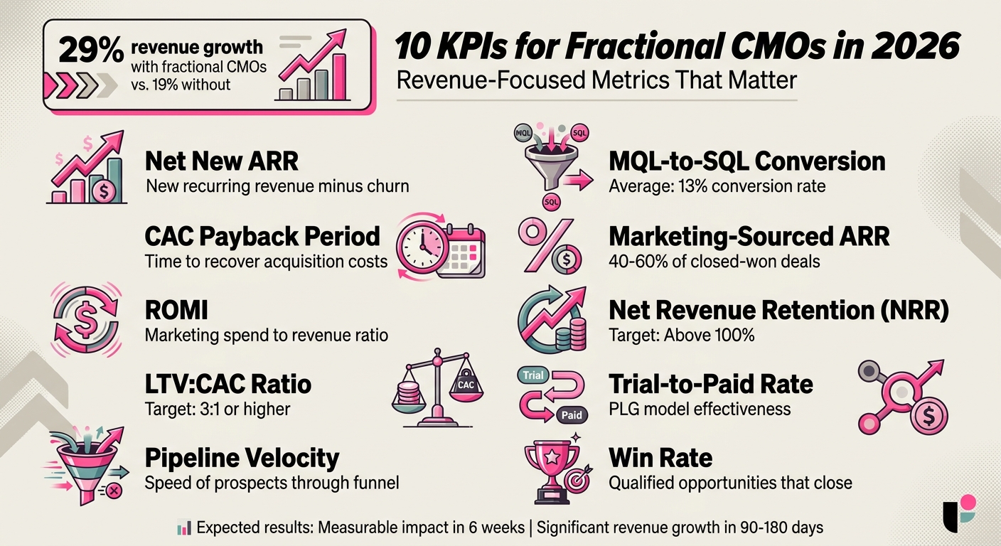10 Revenue-Focused KPIs for Fractional CMOs in 2026