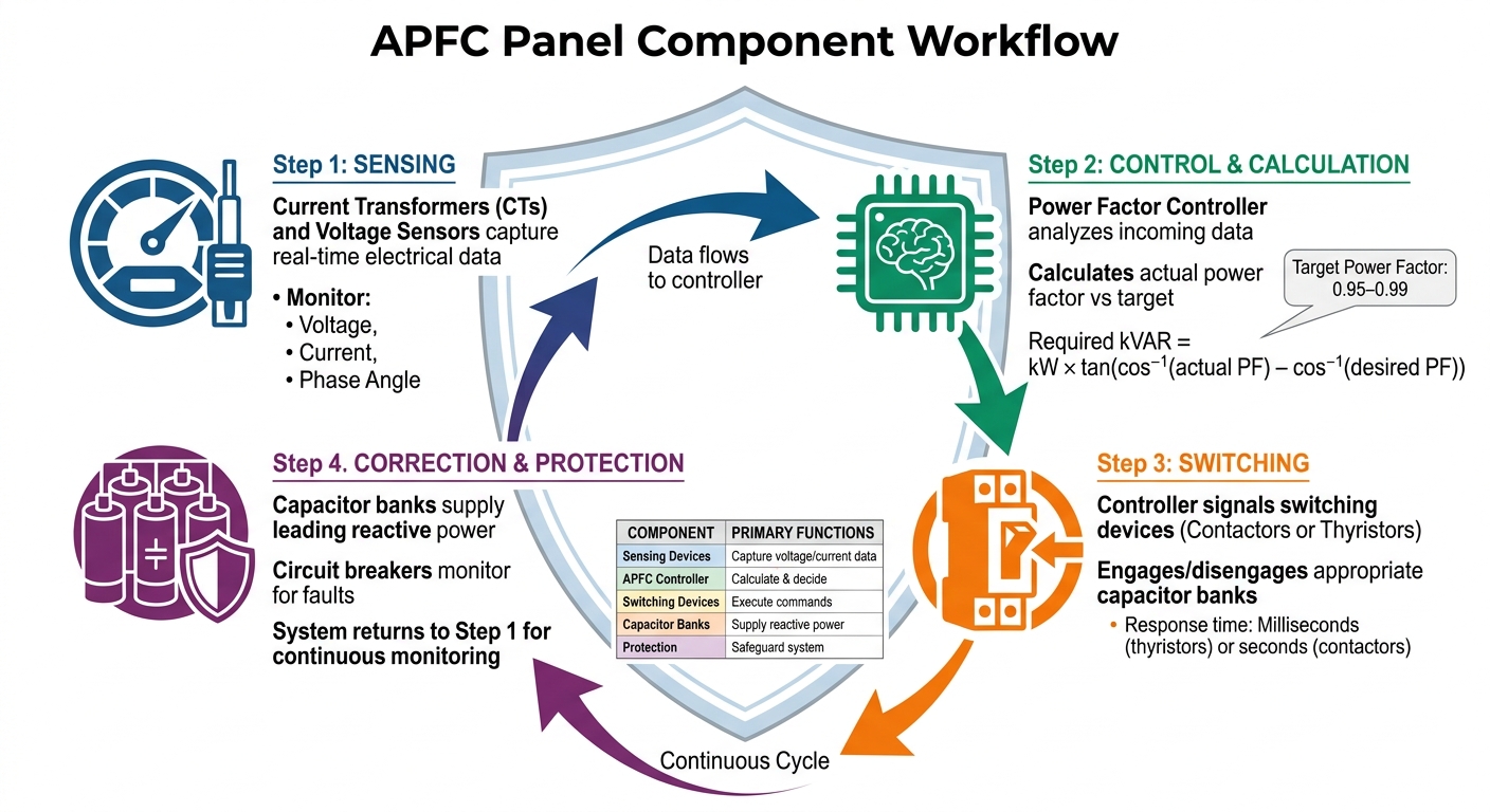 How APFC Panel Components Work Together in 4 Steps
