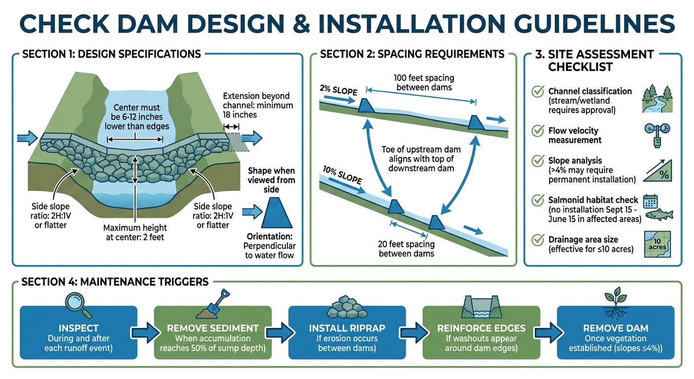 Check Dam Design Specifications and Installation Guidelines