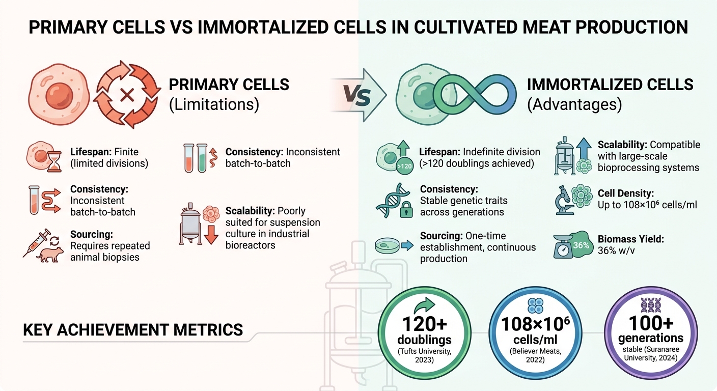 Primary Cells vs Immortalized Cells in Cultivated Meat Production