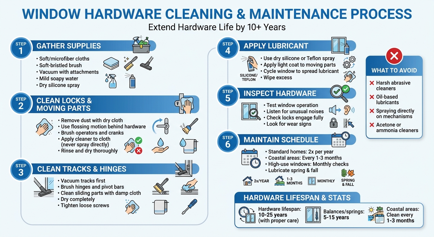 Window Hardware Cleaning and Maintenance Guide: 6-Step Process
