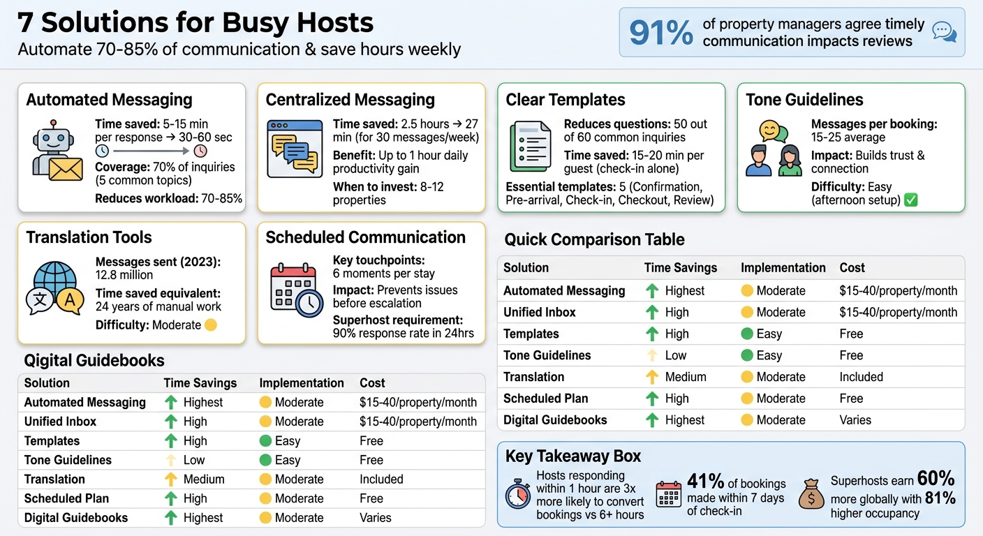 7 Guest Communication Solutions for Vacation Rental Hosts: Time Savings and Implementation Guide