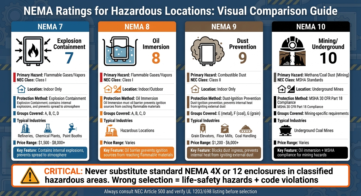 NEMA Ratings 7-10 for Hazardous Locations: Quick Reference Guide
