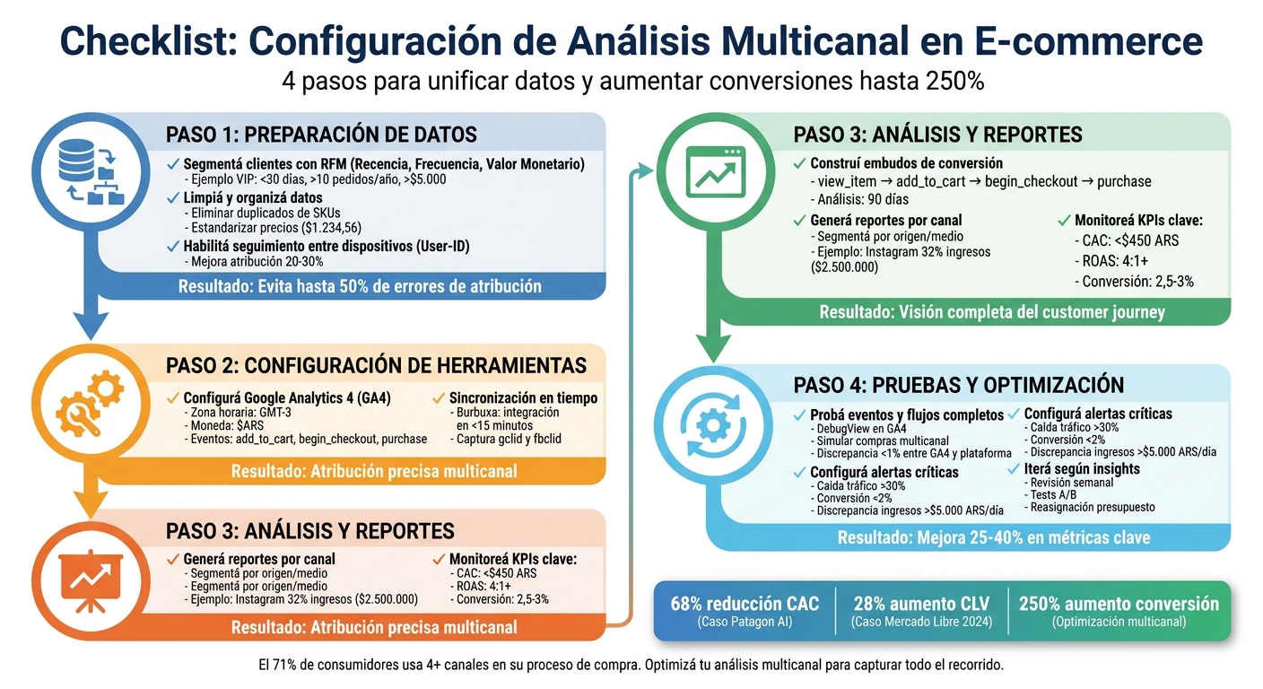 Guía paso a paso para configurar análisis multicanal en e-commerce