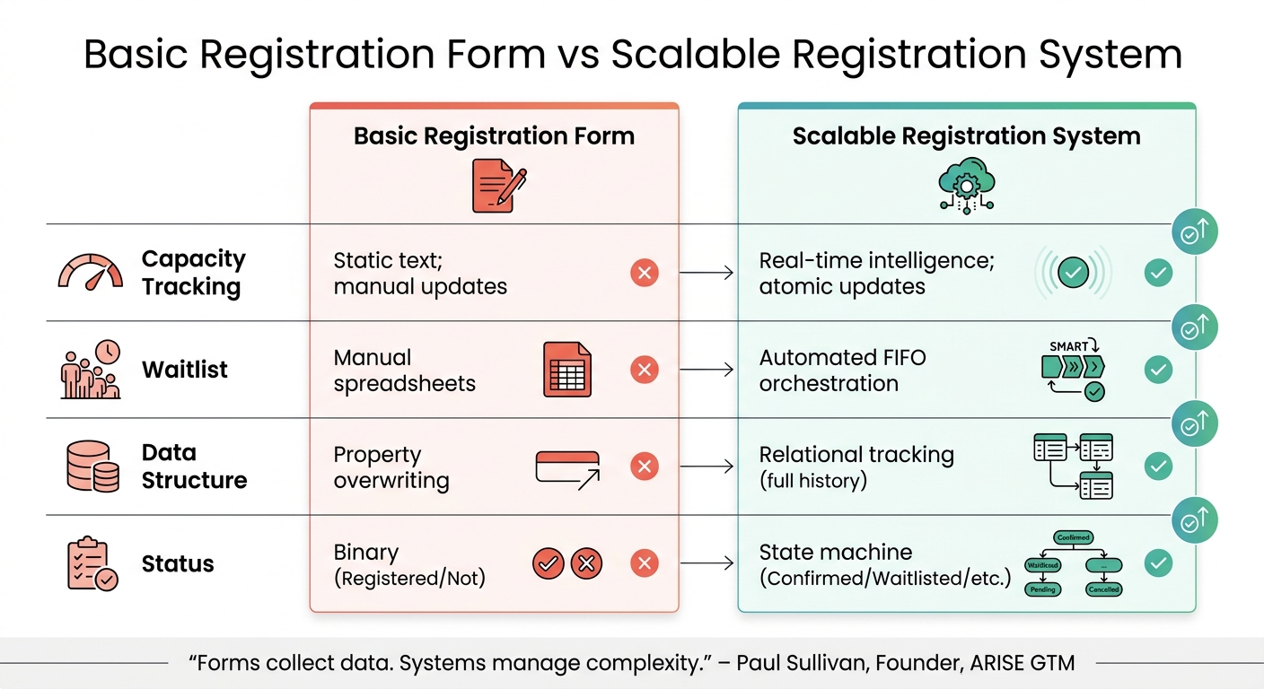 Basic vs Scalable Event Registration Systems Comparison
