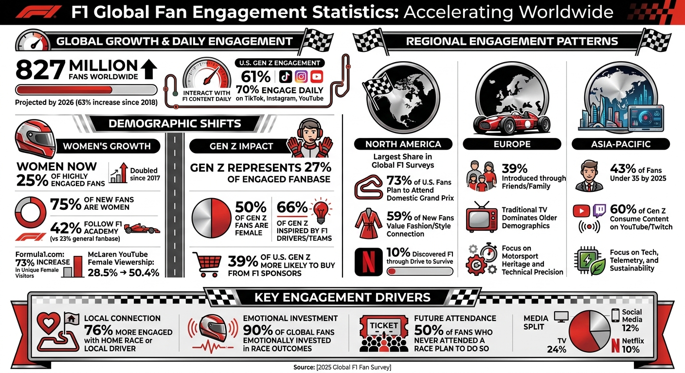 F1 Global Fan Engagement Statistics by Region, Age, and Gender