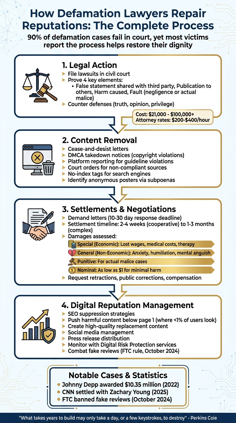 How Defamation Lawyers Repair Reputations: 4-Step Legal Process
