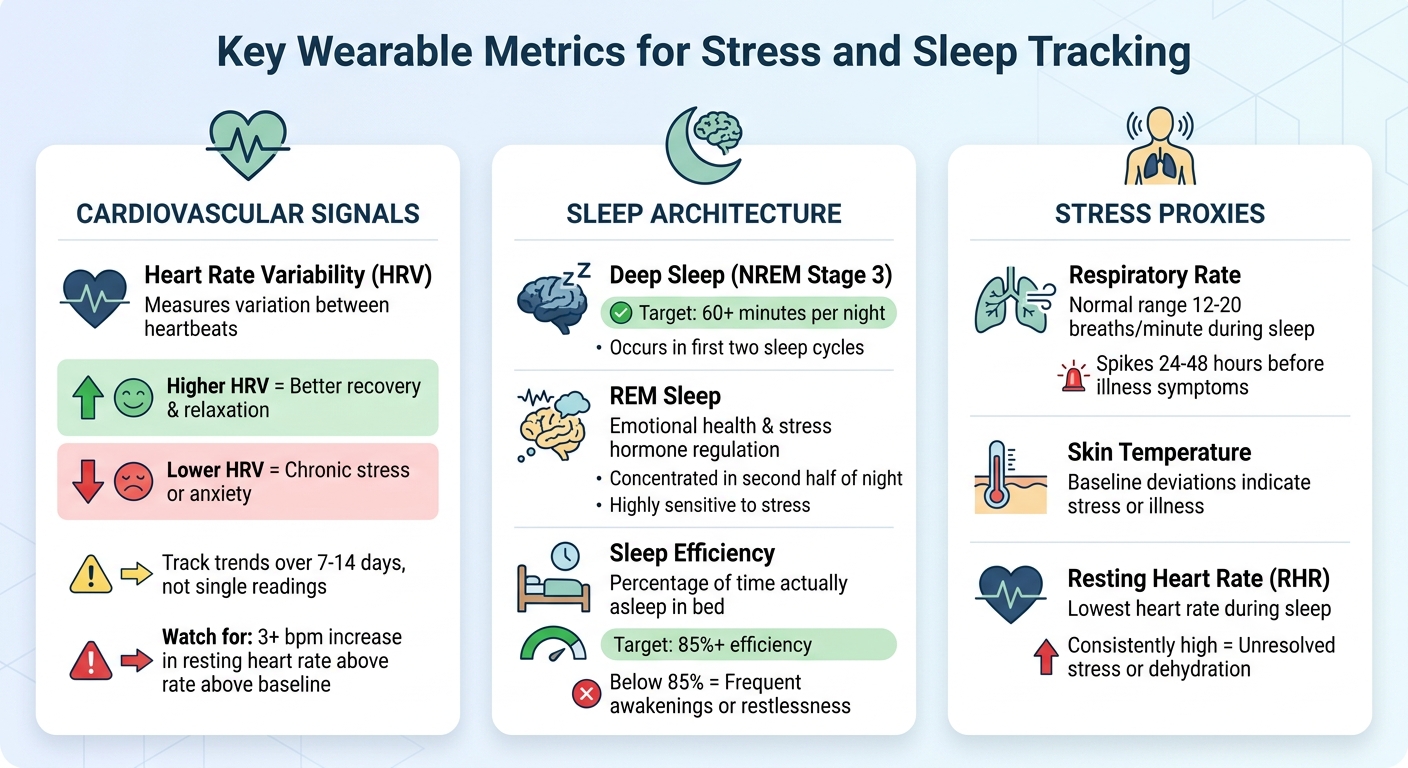 Key Wearable Metrics for Stress and Sleep Tracking