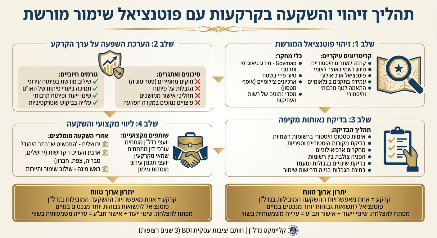 תהליך זיהוי והשקעה בקרקעות מורשת - 4 שלבים עיקריים