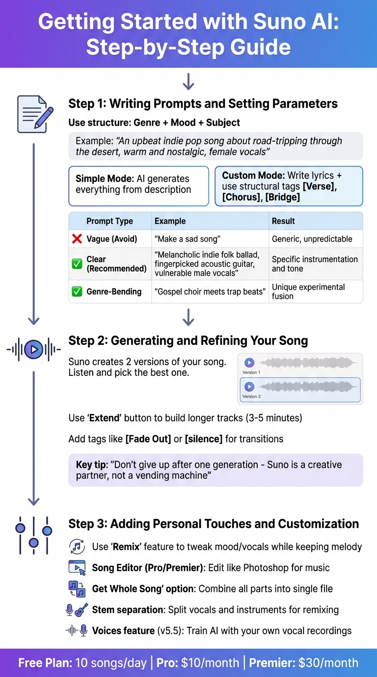 How to Create Your First Song with Suno AI in 3 Steps