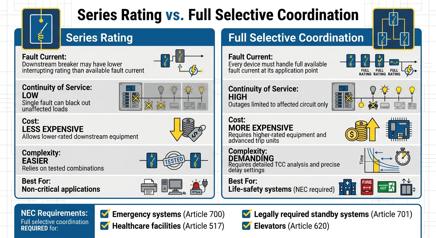 Selective Coordination vs Series Rating: Key Differences in Circuit Breaker Systems