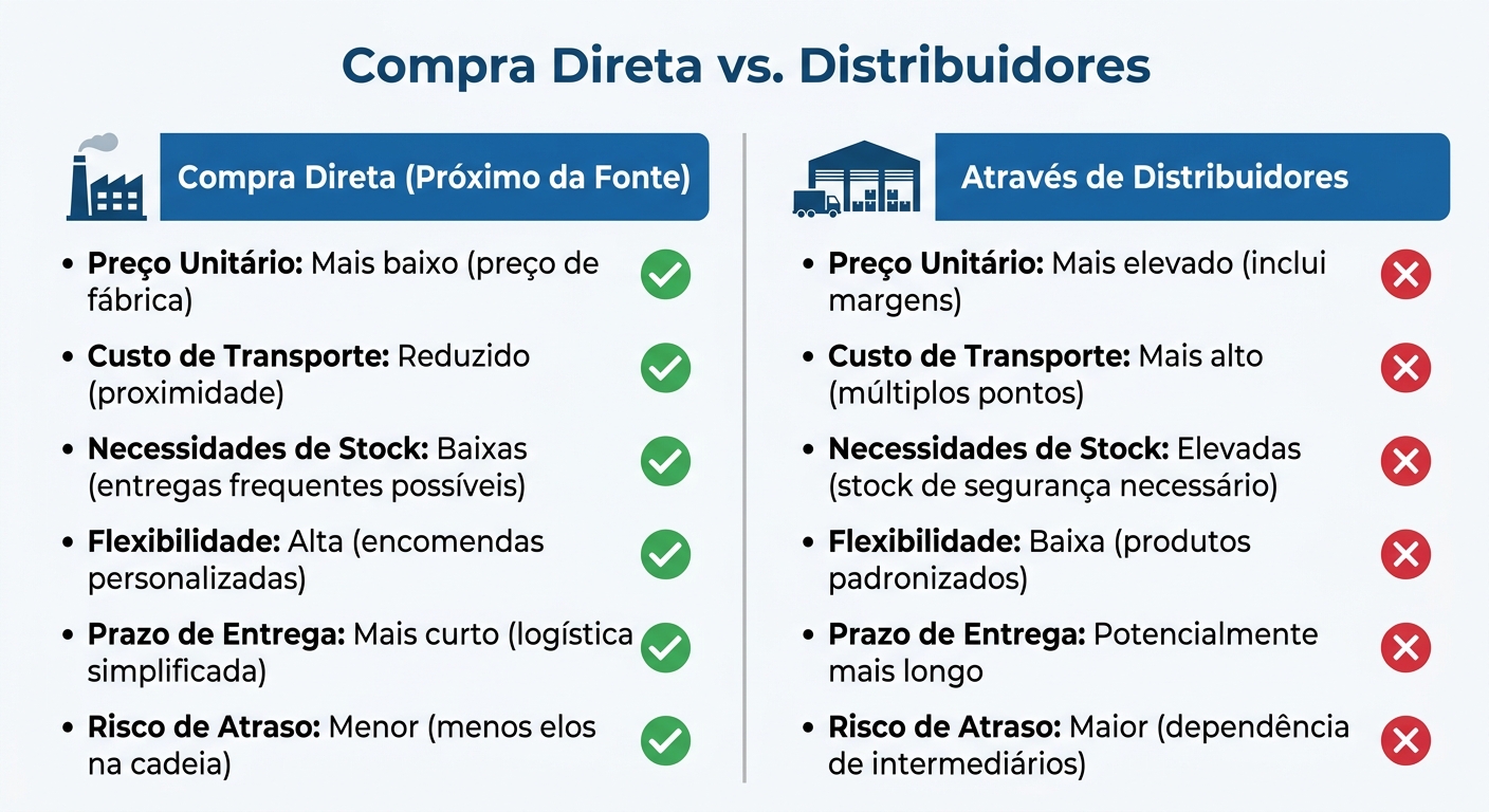 Compra Direta vs Distribuidores: Comparação de Custos e Benefícios