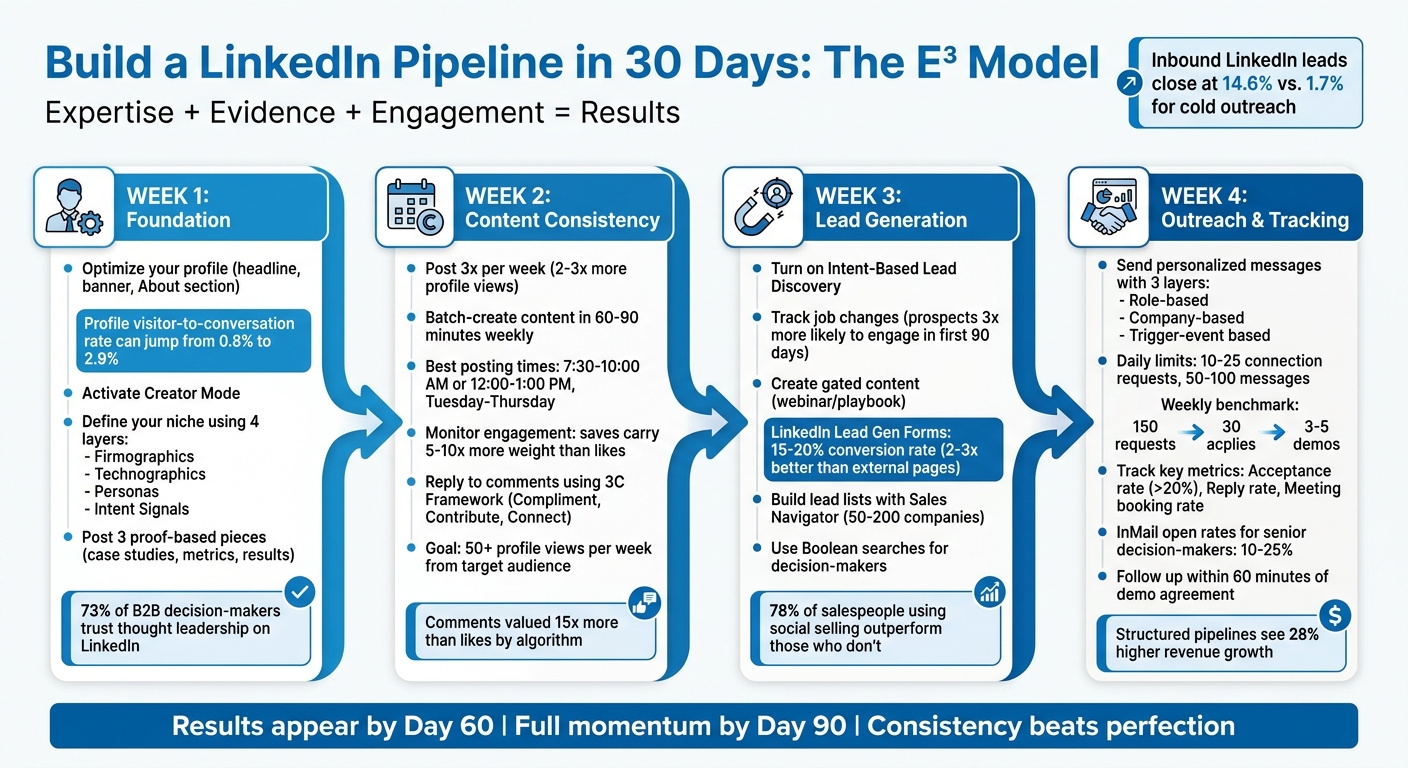 30-Day LinkedIn Pipeline Building Roadmap with Weekly Action Steps