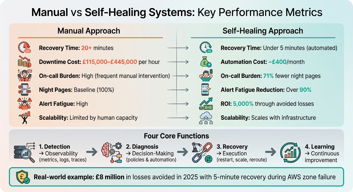 Manual vs Self-Healing Systems: Recovery Time, Cost Impact, and ROI Comparison