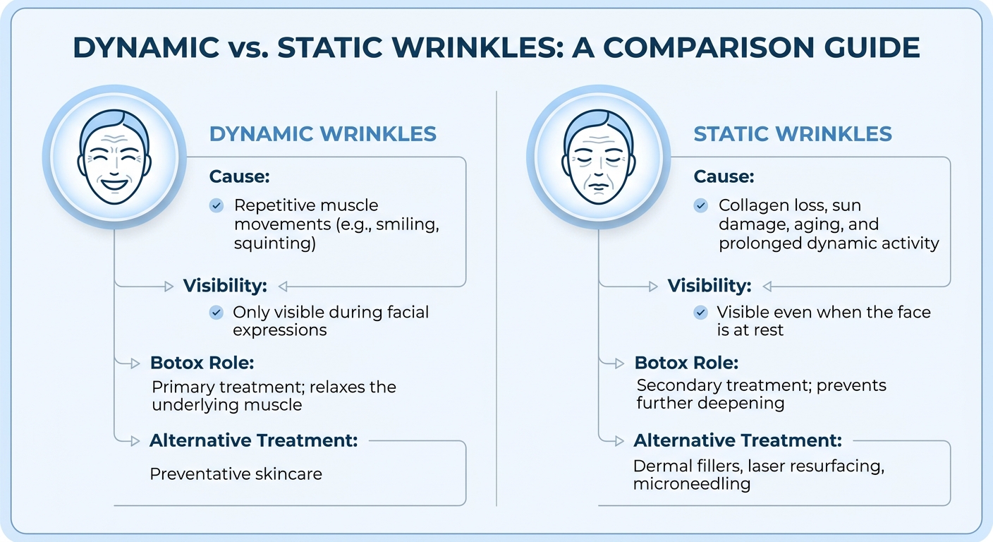 Dynamic vs Static Wrinkles: Causes, Visibility, and Botox Treatment Comparison