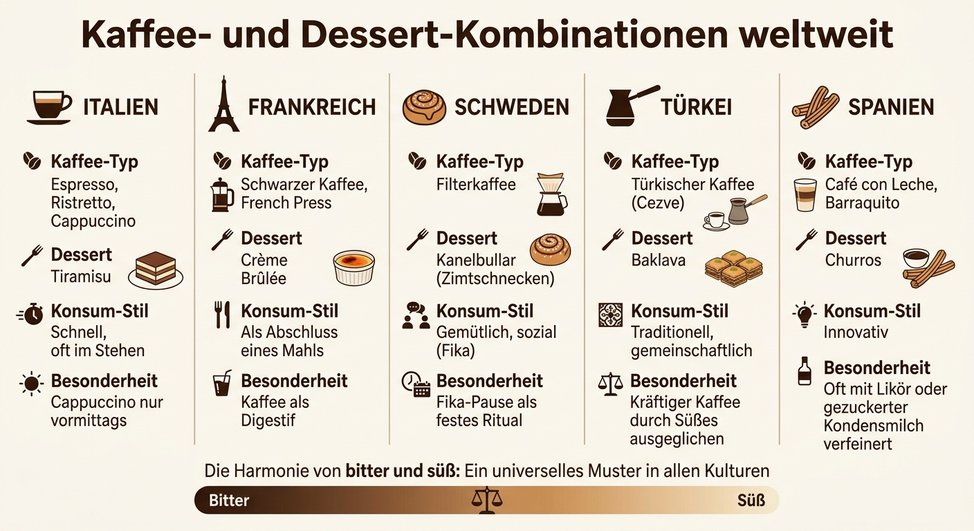 Kaffee und Dessert Traditionen in 5 Ländern - Vergleich