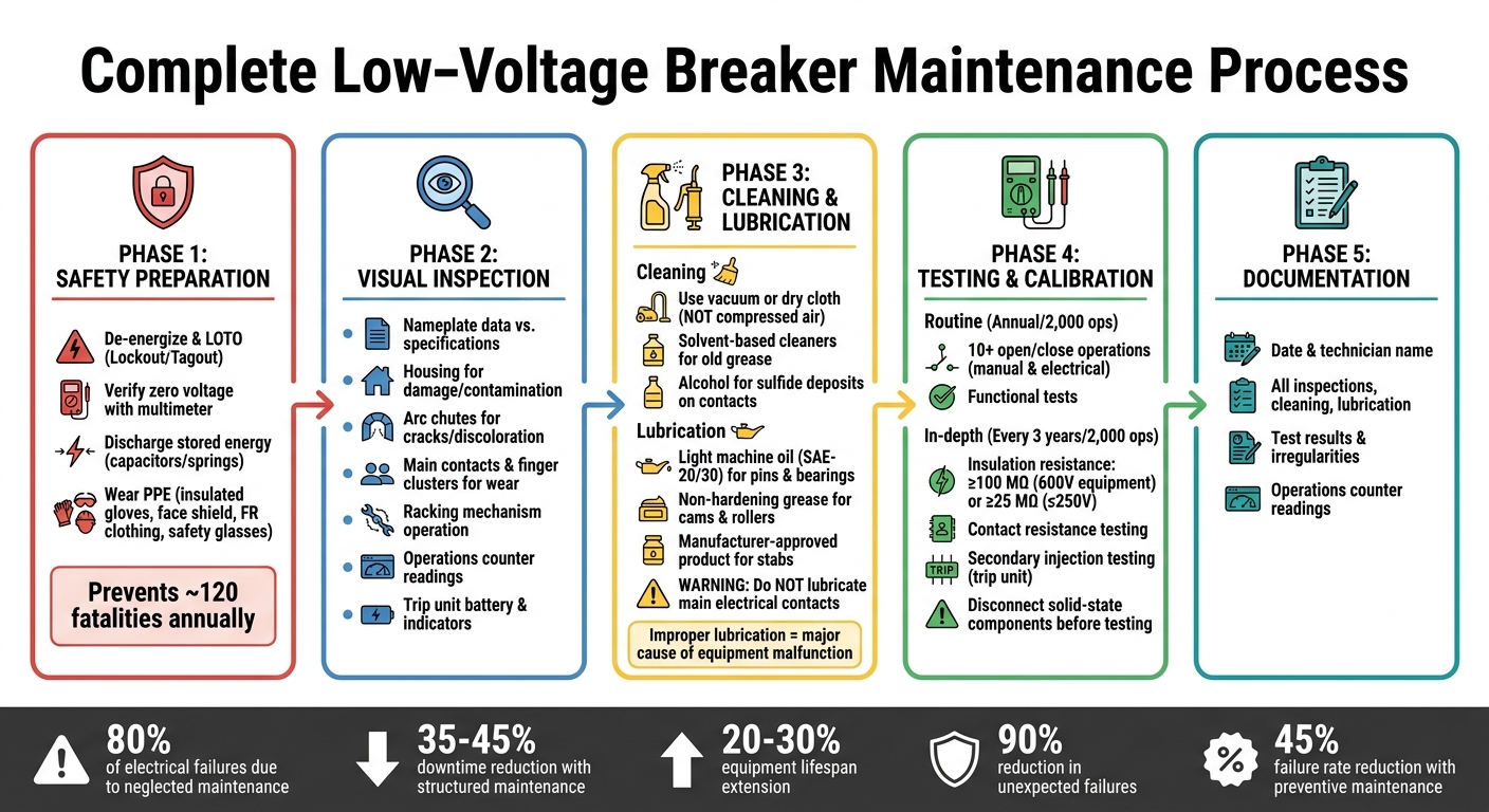 Low-Voltage Circuit Breaker Maintenance Process: Safety to Testing