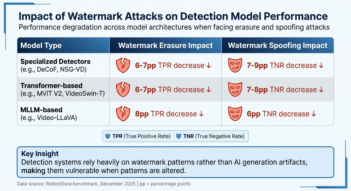 Impact of Watermark Attacks on AI Detection Model Performance