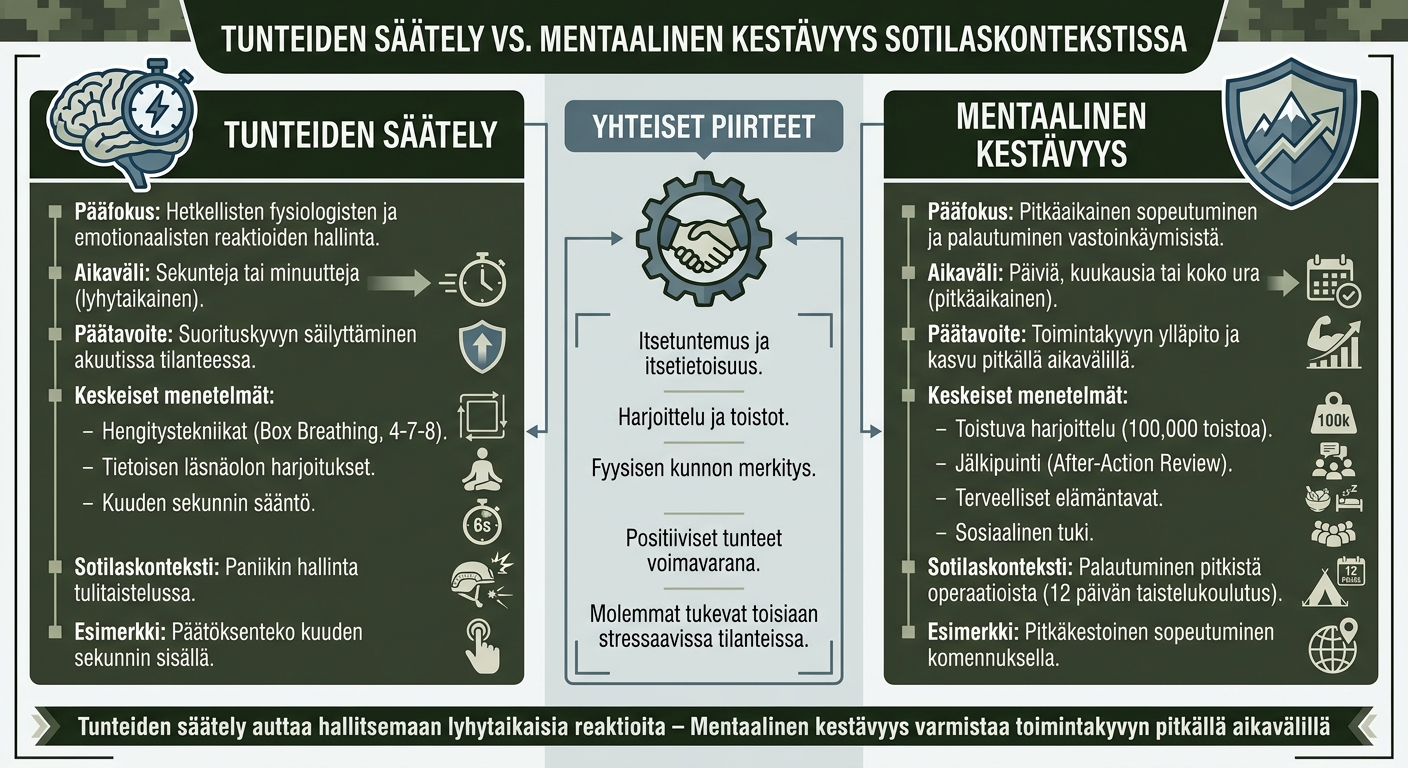 Tunteiden säätely vs. mentaalinen kestävyys: keskeiset erot ja yhtäläisyydet