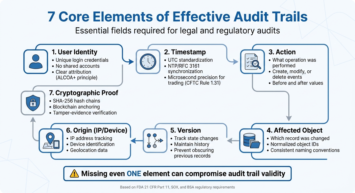 7 Core Elements of Effective Audit Trails for Regulatory Compliance