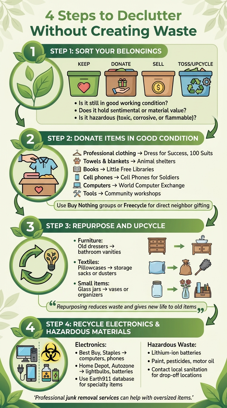 4-Step Guide to Declutter Responsibly Without Creating Waste