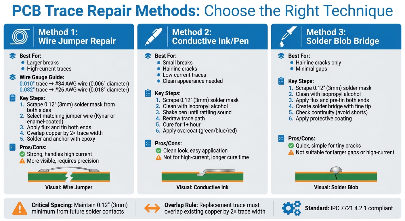 PCB Trace Repair Methods Comparison Guide