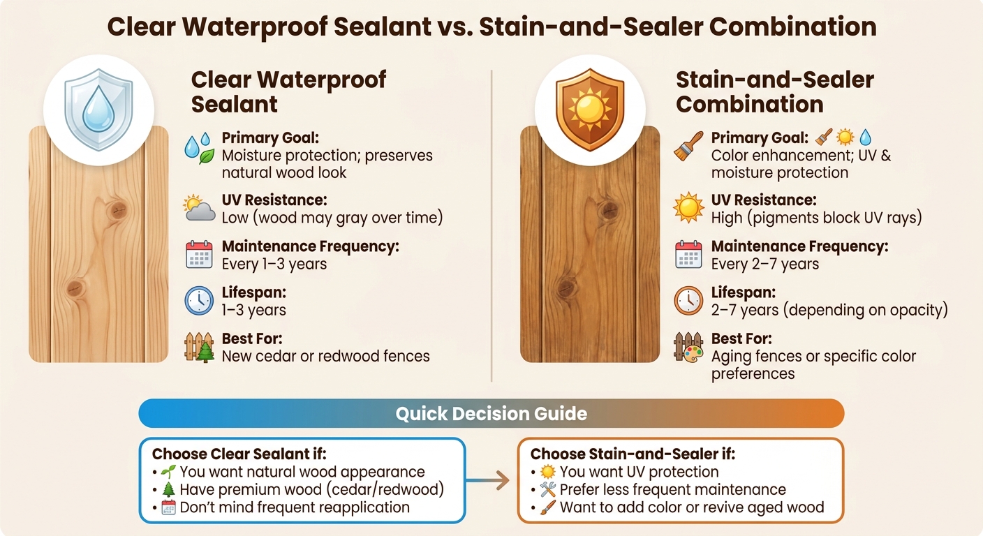 Clear Sealant vs Stain-and-Sealer Comparison for Wood Fences