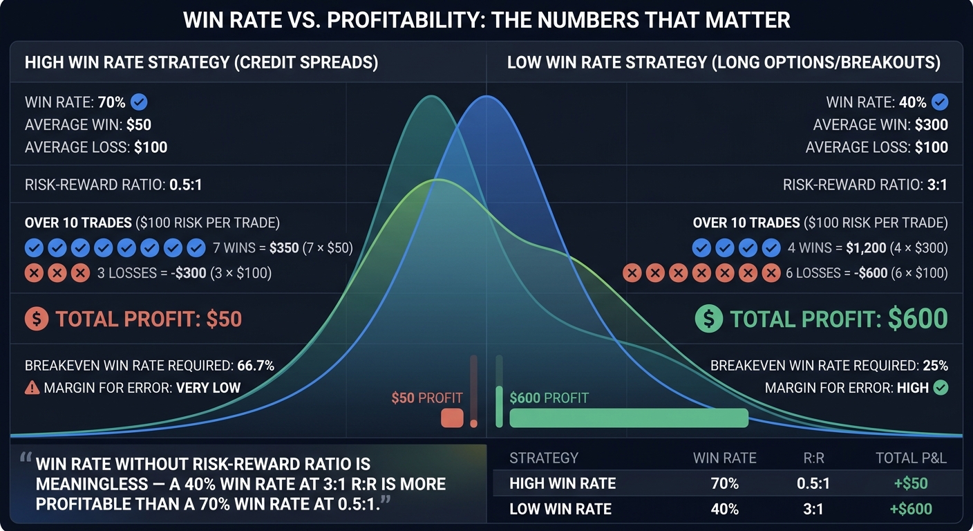 Win Rate vs Profitability Comparison in Options Trading