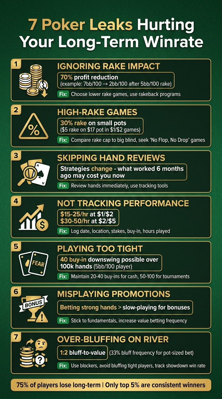 7 Common Poker Leaks That Reduce Your Winrate