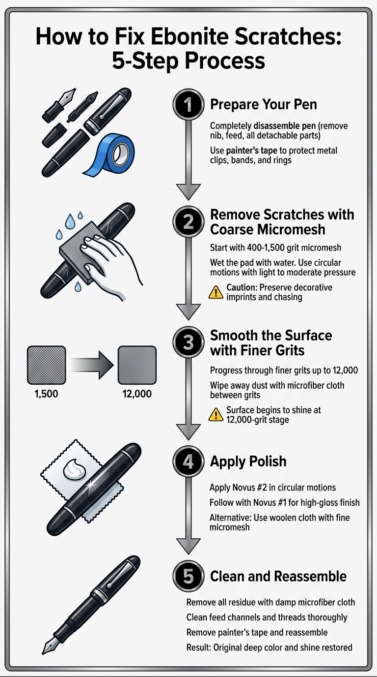5-Step Process to Fix Ebonite Fountain Pen Scratches