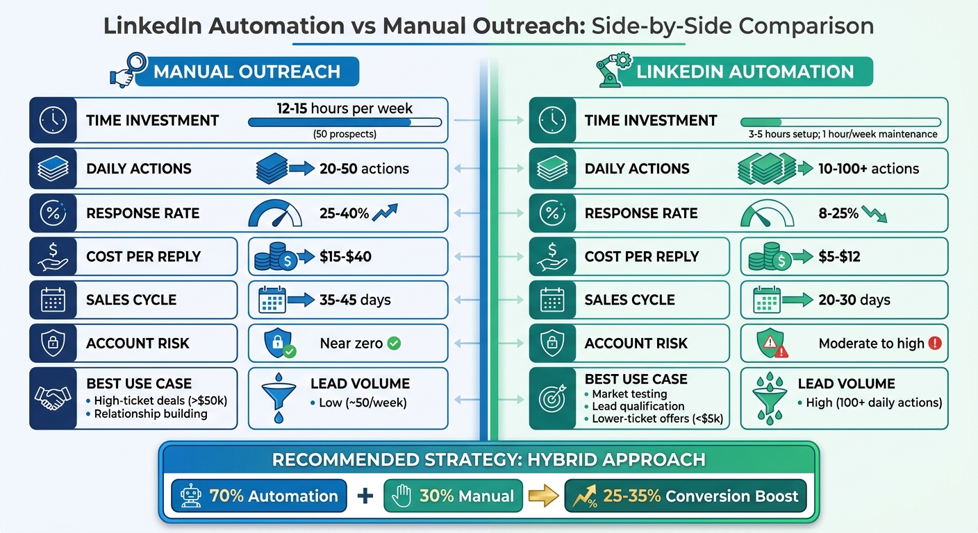 LinkedIn Manual Outreach vs Automation: Key Metrics Comparison