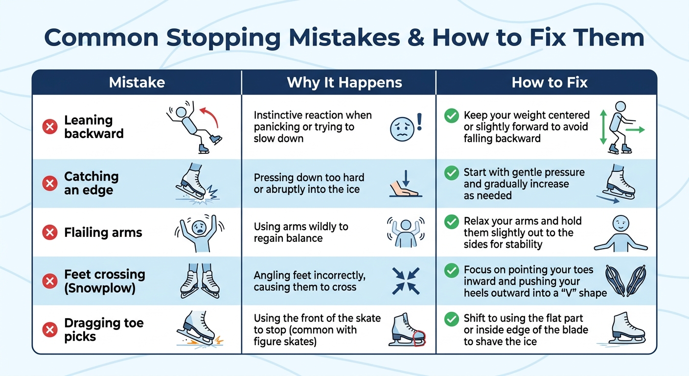 Common Ice Skating Stopping Mistakes and How to Fix Them