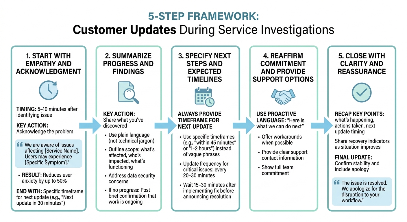 5-Step Framework for Writing Effective Customer Updates During Service Investigations
