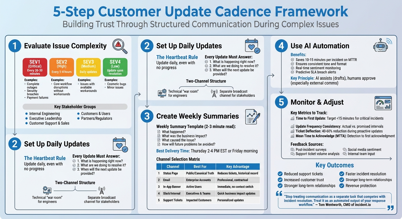 5-Step Customer Update Cadence Framework for Complex Issues