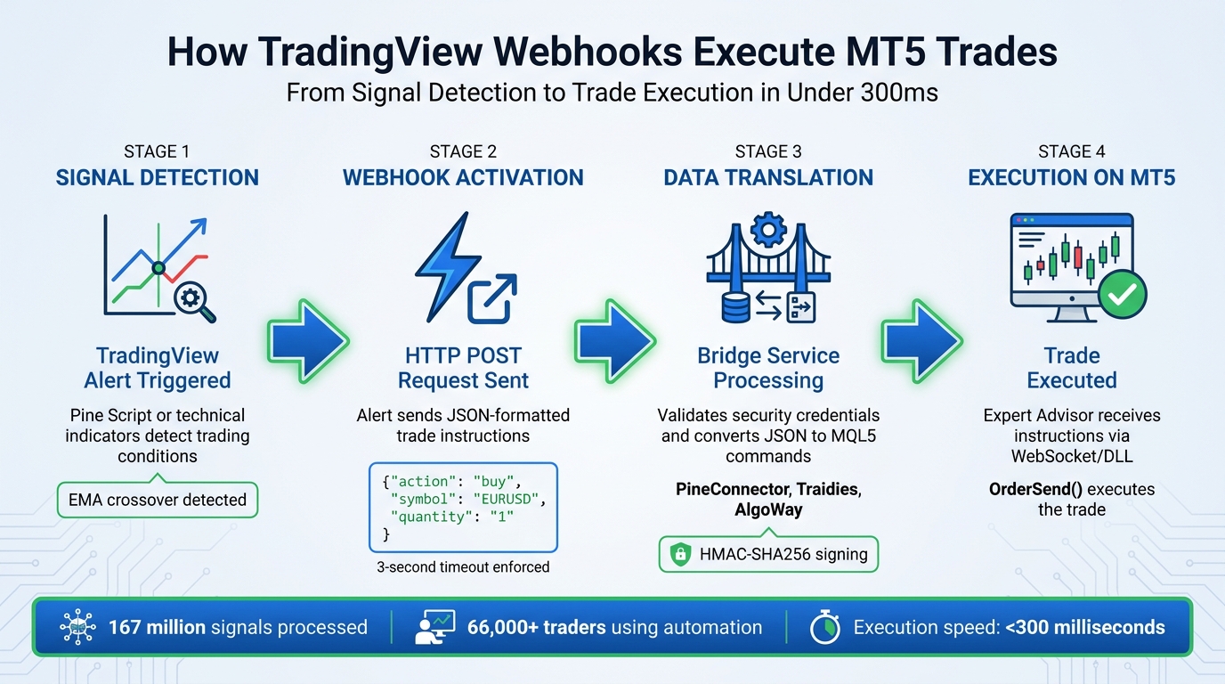 TradingView to MT5 Webhook Signal Flow Process