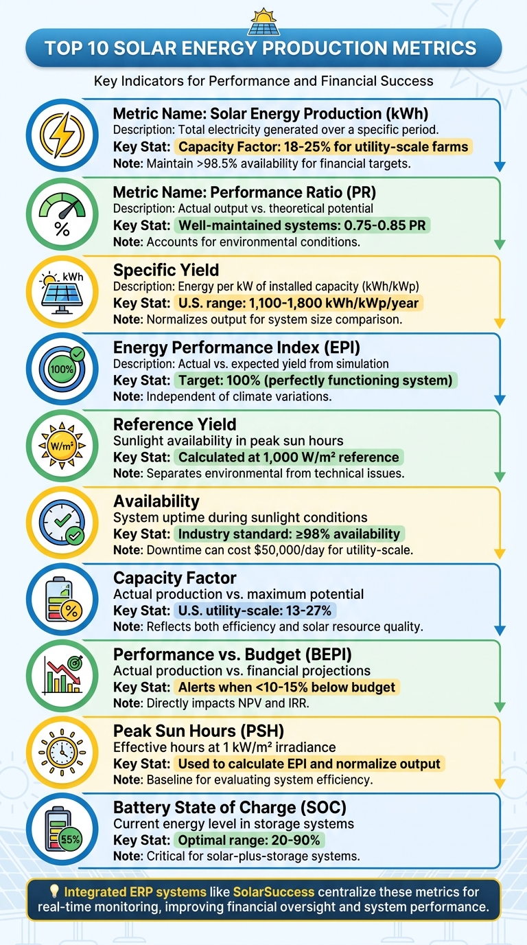 Top 10 Solar Energy Production Metrics for PV System Performance