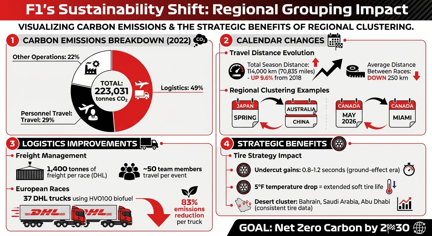 F1 Carbon Emissions Breakdown and Regional Grouping Impact 2022-2026
