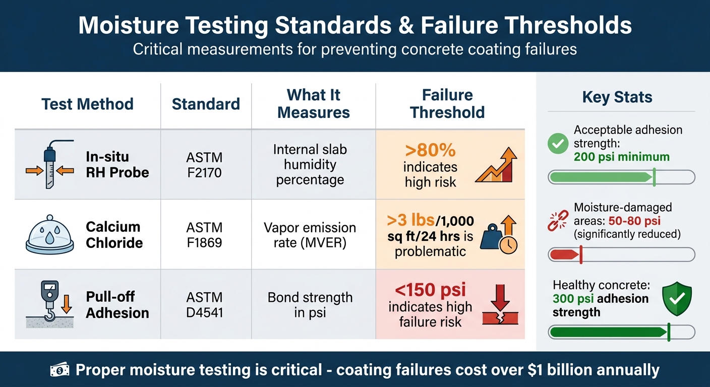 How Poor Drainage Leads To Concrete Coating Failures 1 Moisture Testing Standards And Failure Thresholds For Concrete Coatings
