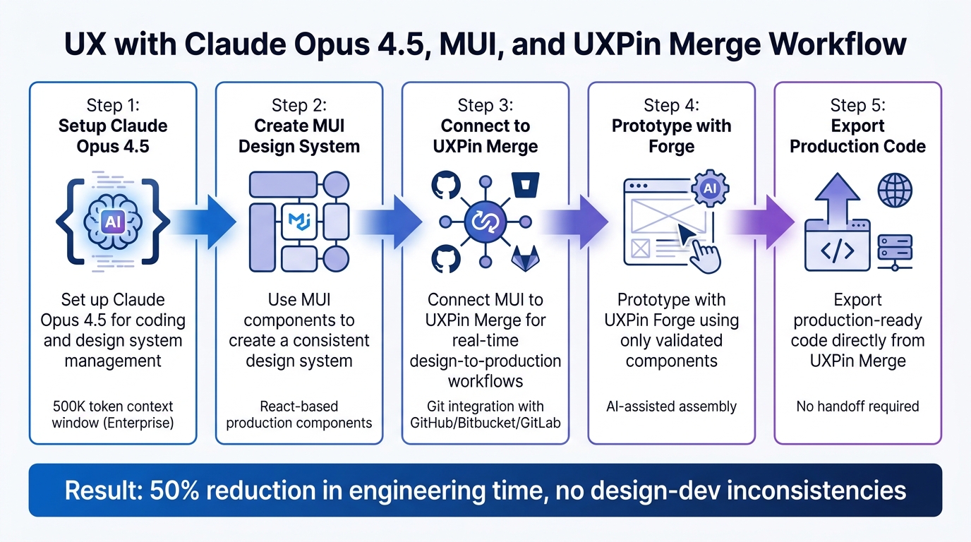 5-Step Workflow for Building UX with Claude Opus 4.5, MUI, and UXPin Merge